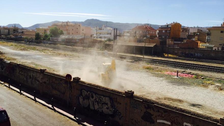 Un momento de las obras en la Estación del Carmen