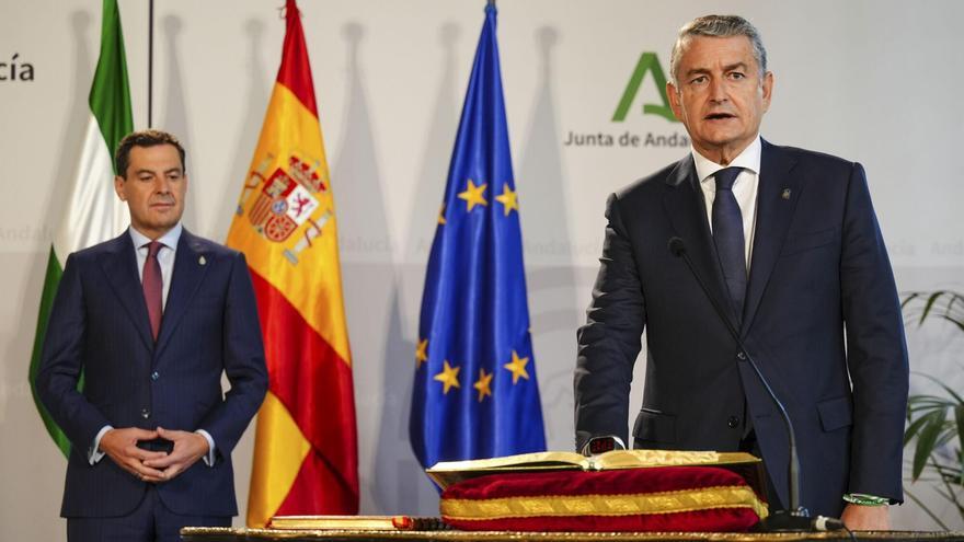 Una imagen de la toma de posesión de Antonio Sanz como consejero de Sanidad de la Junta de Andalucía.