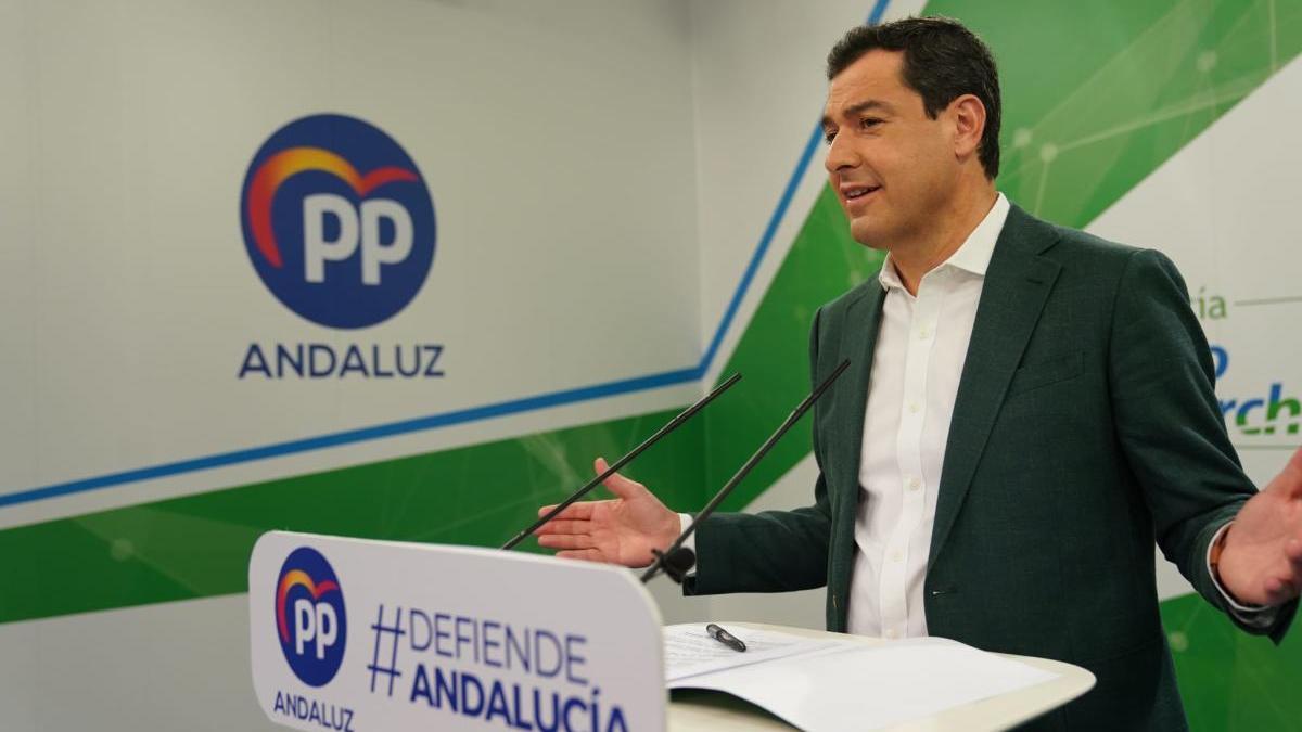 Juanma Moreno interviene en la convención telemática del PP de Málaga.