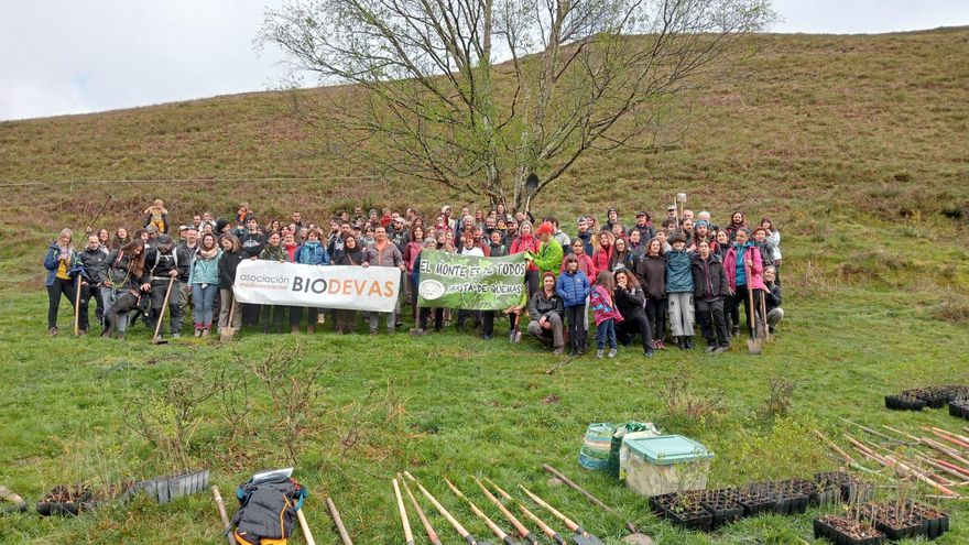 Repoblación forestal reivindicativa en Llames de Parres