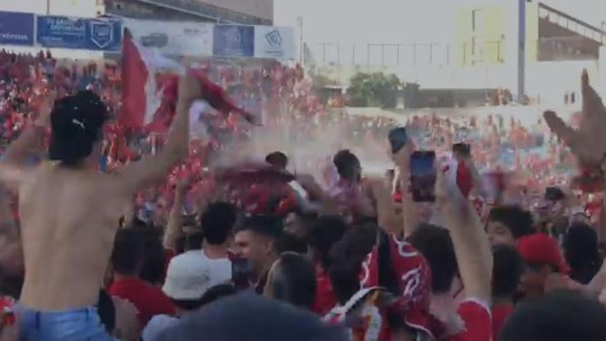 Así ha celebrado la afición en el campo el acenso del Real Murcia