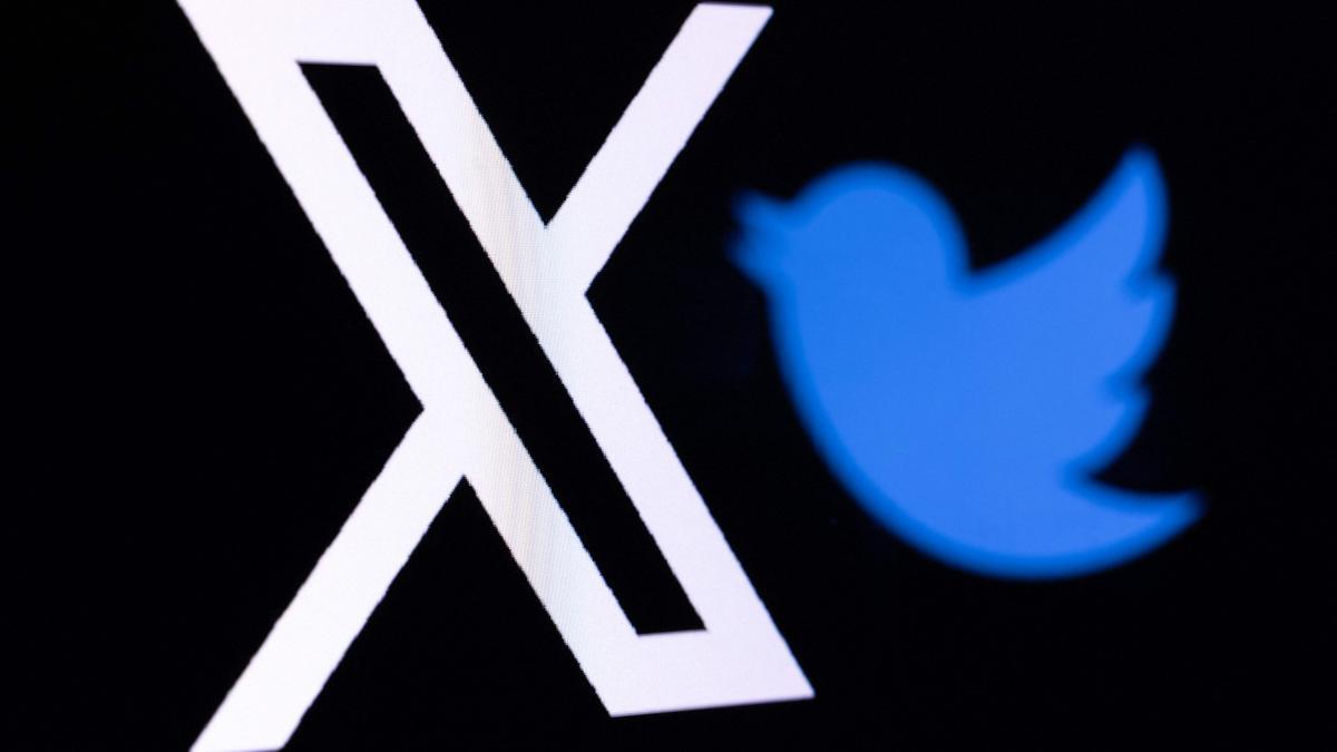 El logotipo de X junto al de Twitter