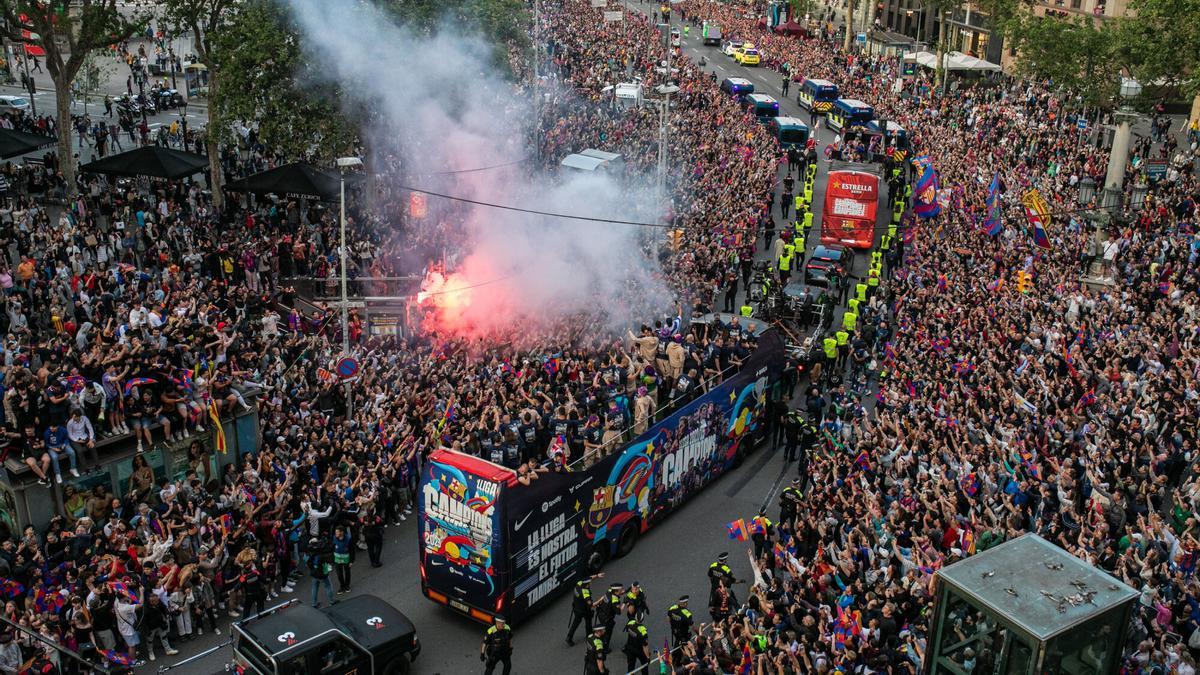 BARCELONA 15/05/2023 Deportes. Rua del Barça. inicio de la rua. FOTO de ZOWY VOETEN