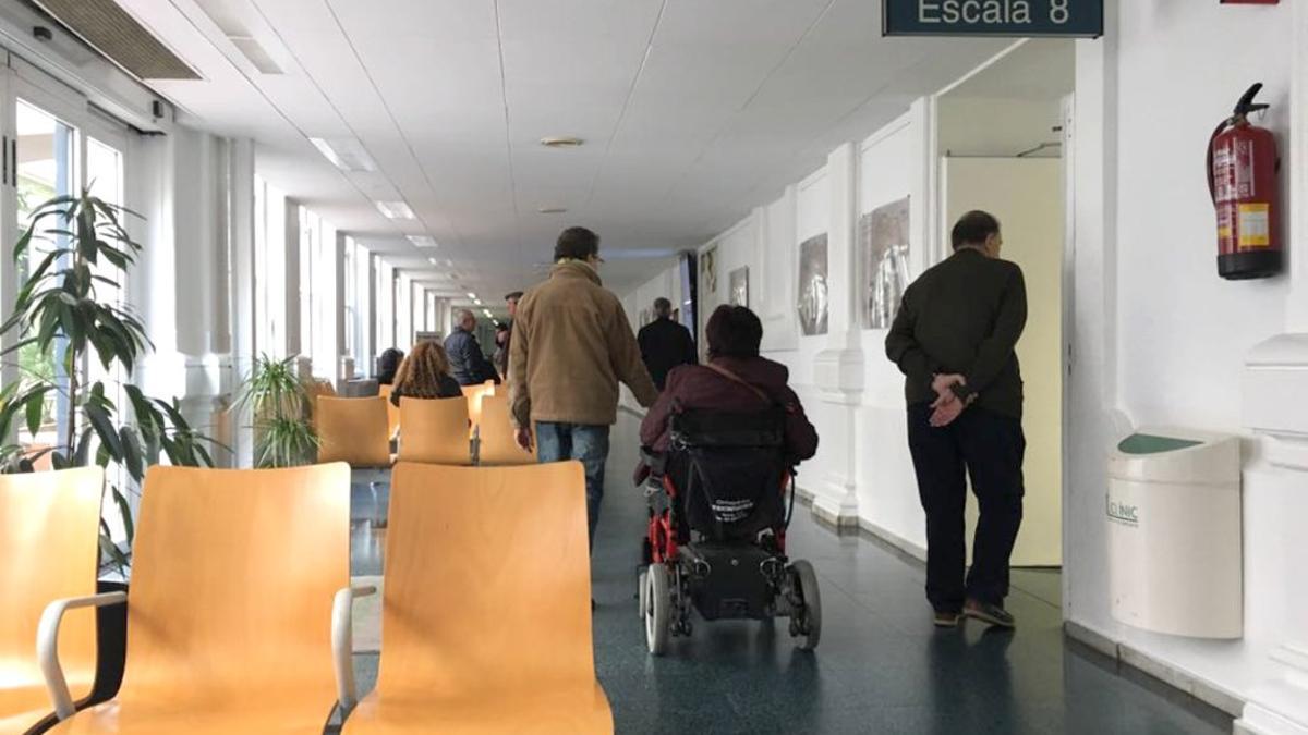 Sala de espera del Hospital Clínic de Barcelona.