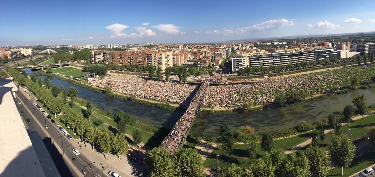 Vista general de la manifestación de Lleida.