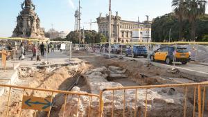 Restos arqueológicos bajo la Rambla.