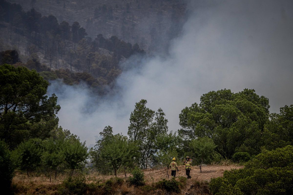 Dentro del incendio en Baix Ebre: los bomberos trabajan a contra reloj en el incendio forestal en Paüls