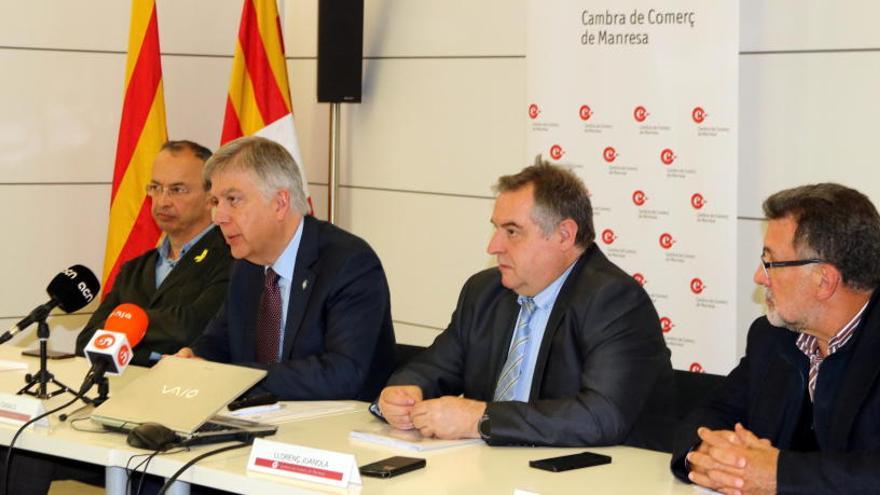 Roda de premsa en la que Pere Casals ha fet balanç de l&#039;etapa de la Cambra de Manresa