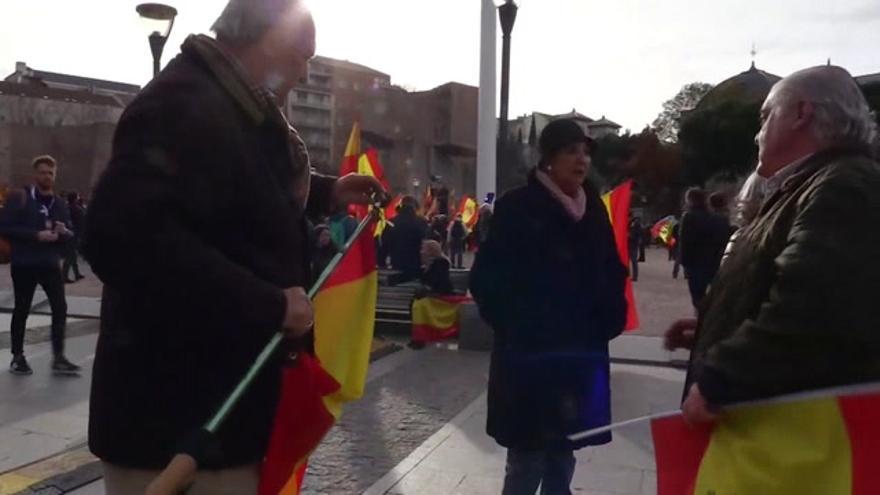 Ambiente en la plaza de Colón de Madrid