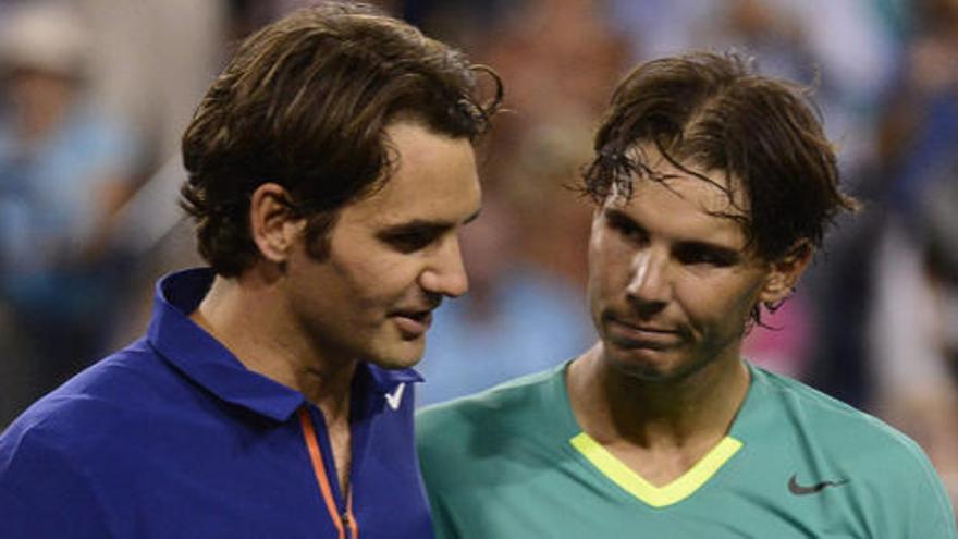 Rafa Nadal con Roger Federer