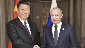 Xi Jinping y Vladimir Putin en Johanesburgo.