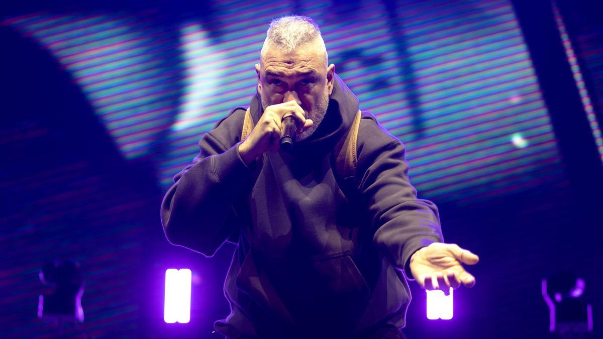 Kase.O en un momento de su concierto en Zaragoza.