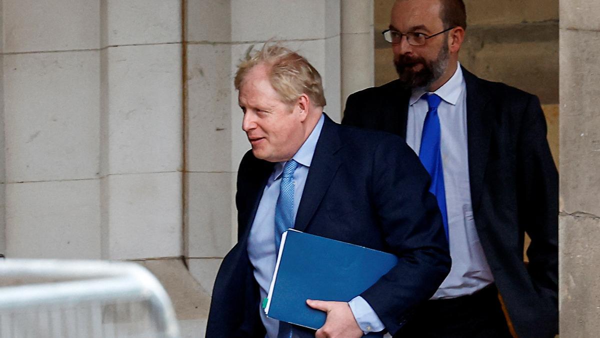 El ex primer ministro británico Boris Johnson, a su llegada al Parlamento, este miércoles en Londres.