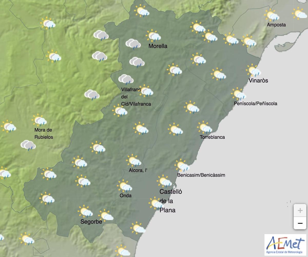 Previsión del tiempo para el sábado 18 en la provincia de Castellón
