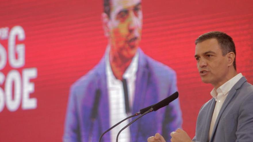 Pedro Sánchez en un mitin electoral celebrado en A Coruña.