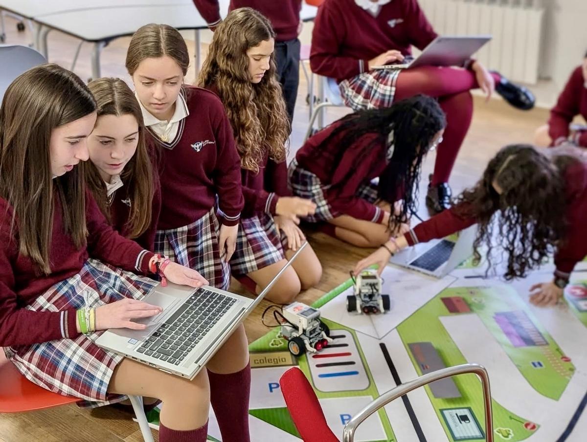 Algunos alumnos del centro