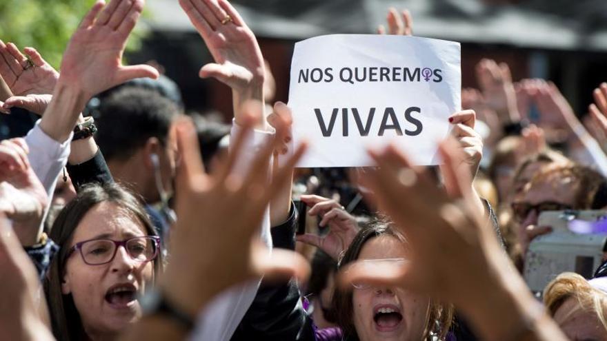 Protesta este miércoles en Madrid contra la sentencia.