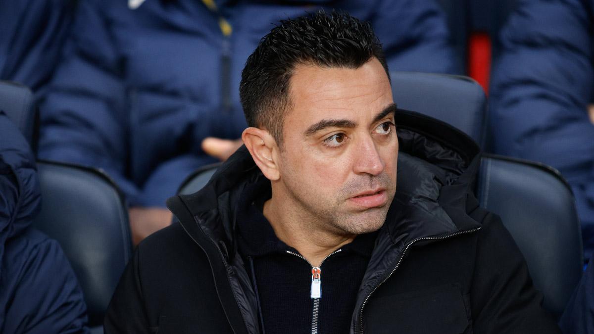 Xavi, durante el partido ante el Betis