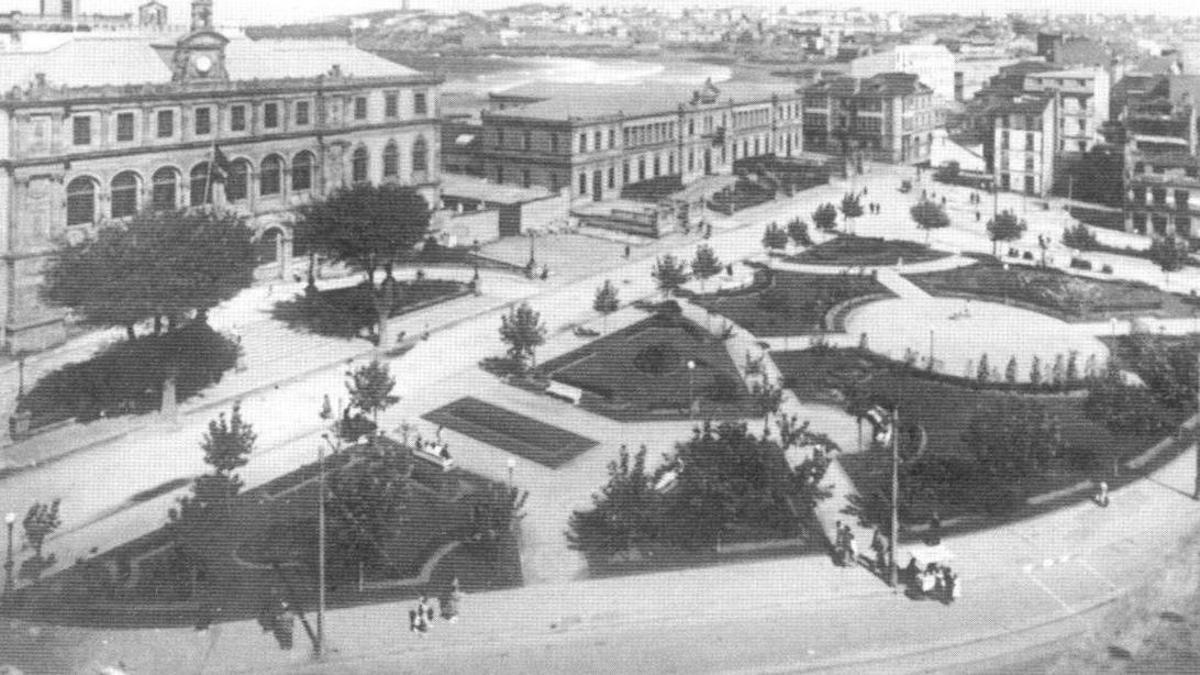 La plaza de Pontevedra, a inicios del siglo XX.