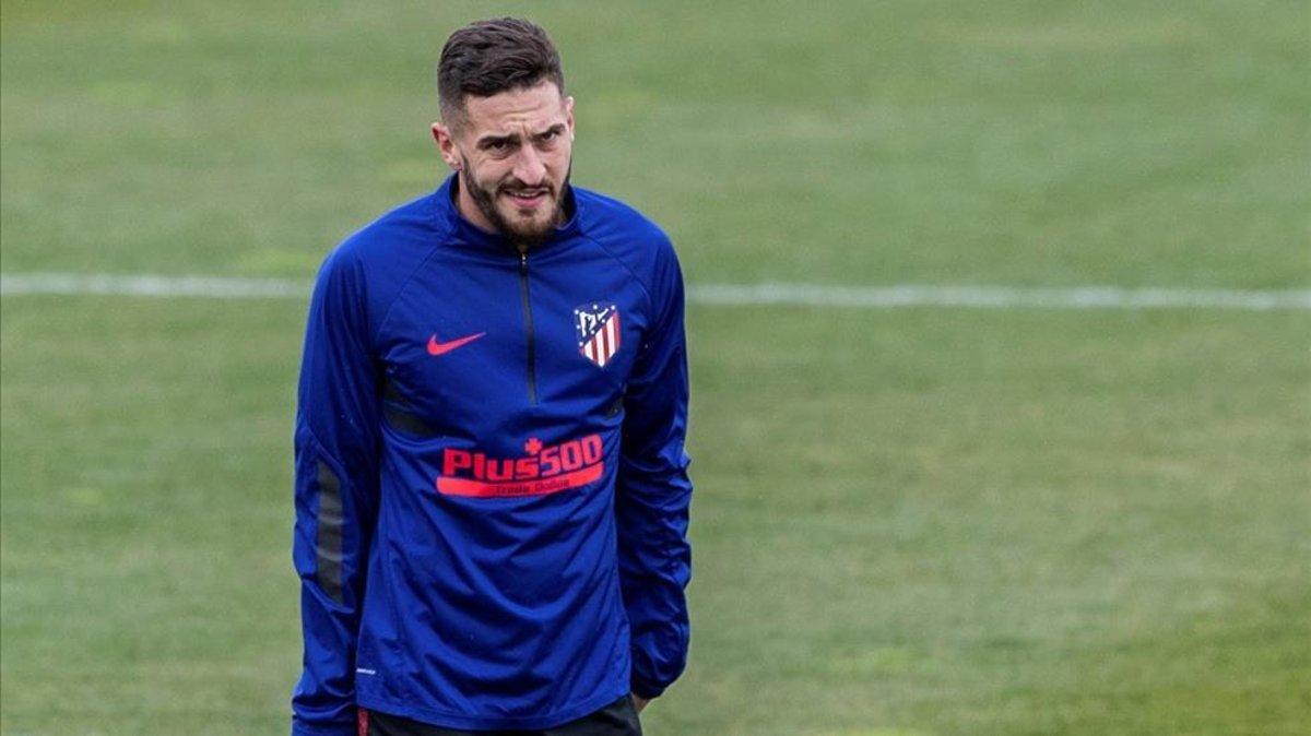Koke, durante un entrenamiento