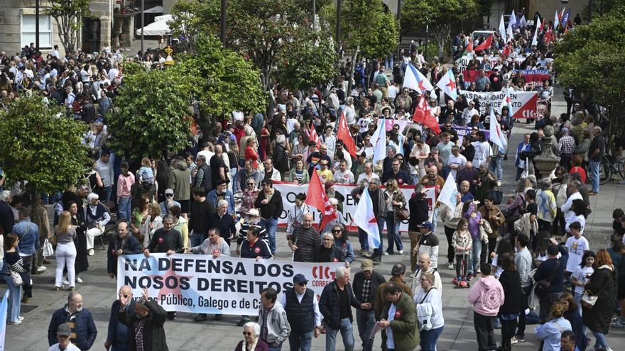 Otro Primero de Mayo descafeinado en Pontevedra por la división sindical