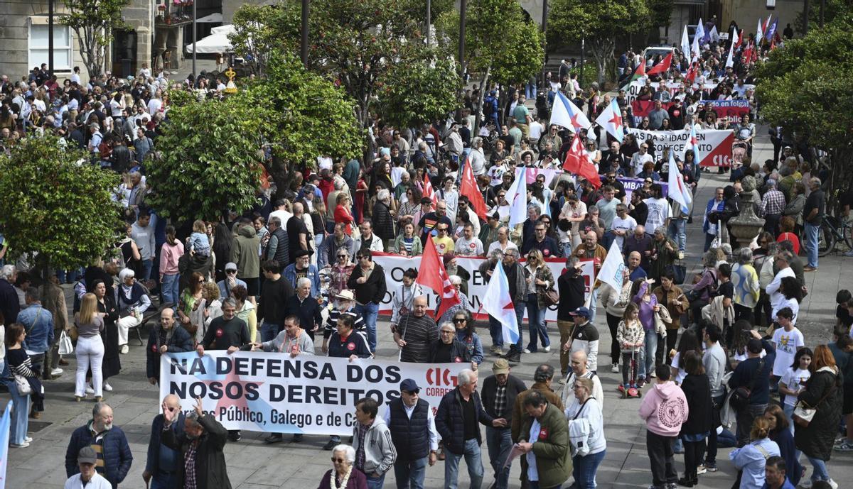 La manifestación más concurrida fue la de la CIG, que partió de A Ferrería.