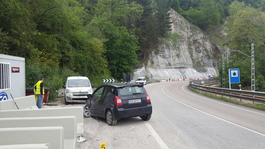 Lugar del accidente, en Arobes.