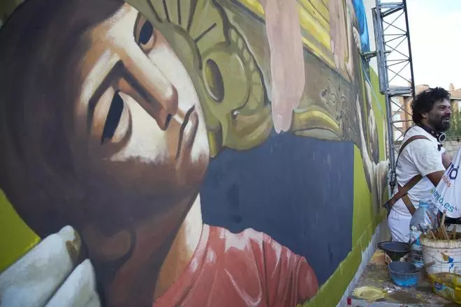 Mural en Zamora en homenaje a Antonio Pedrero
