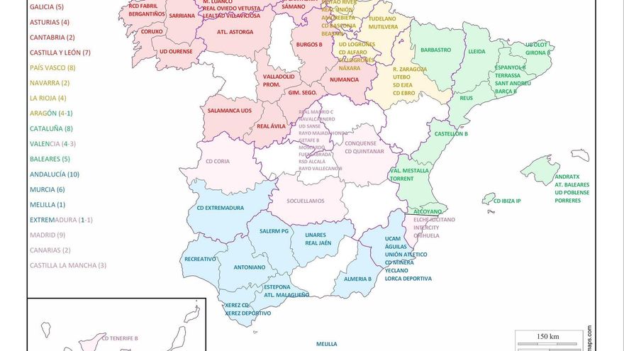 Largos desplazamientos para los equipos de la Región de Segunda RFEF