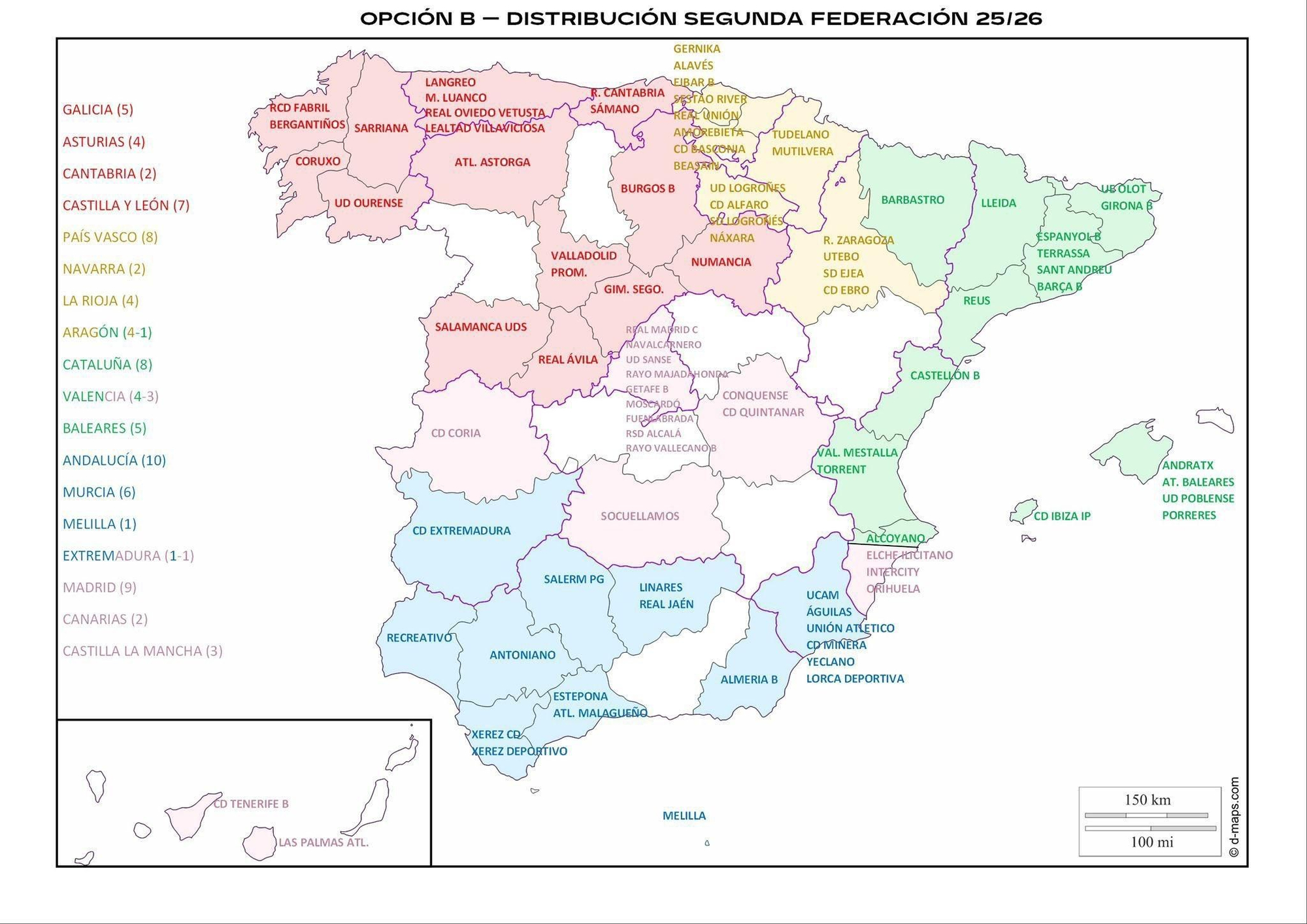 Distribución de los grupos para la temporada 2025-2026 de Segunda RFEF