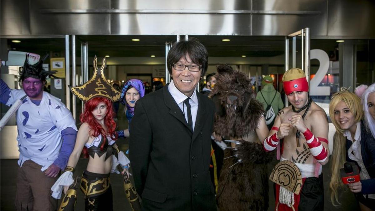 Yoichi Takahashi, creador de Oliver y Benji (Captain Tsubasa), en el Salón del Manga de Barcelona del 2013.