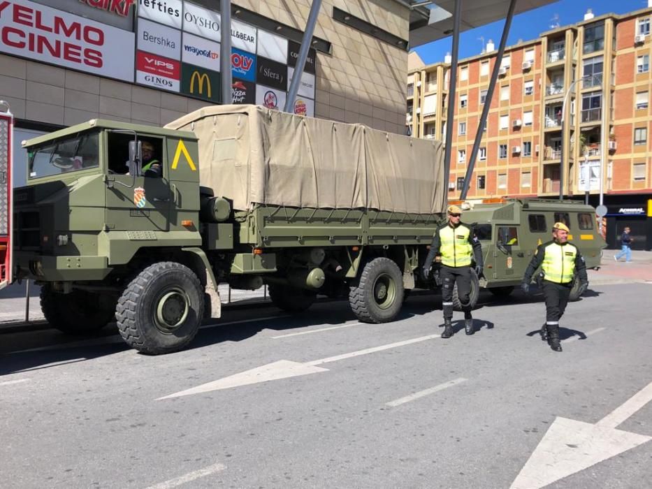 La UME llega a Málaga con 110 efectivos para realizar labores de seguridad y desinfección