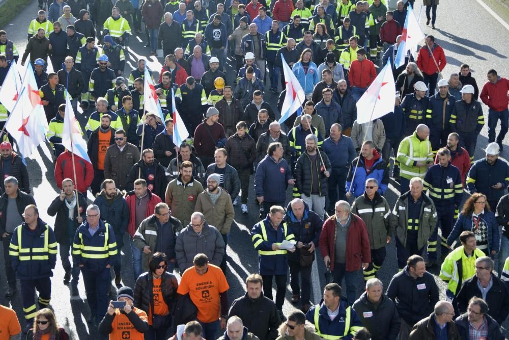 Manifestación en A Coruña de auxiliares del naval