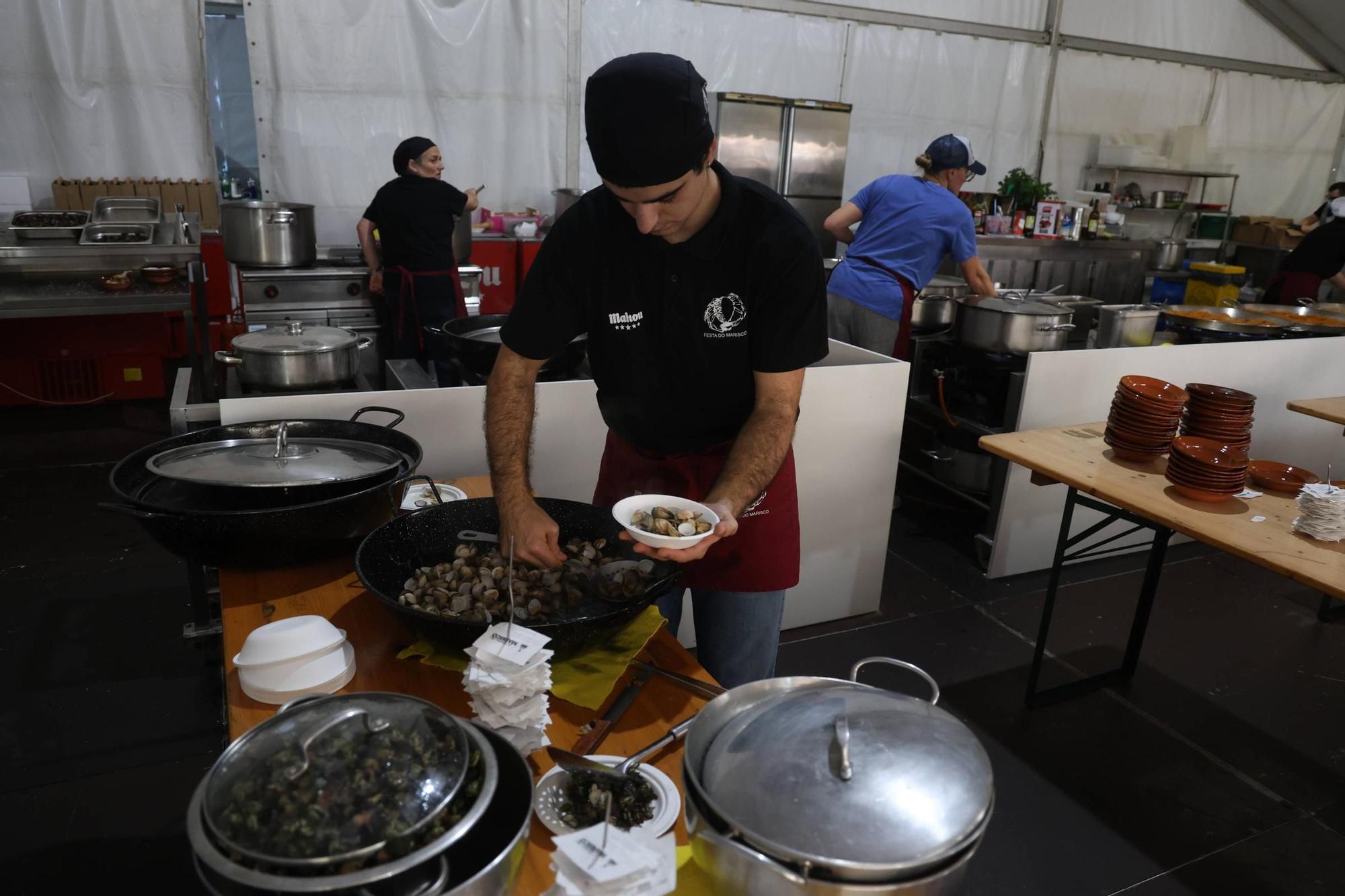 La Festa do Marisco de O Grove, esta mañana.