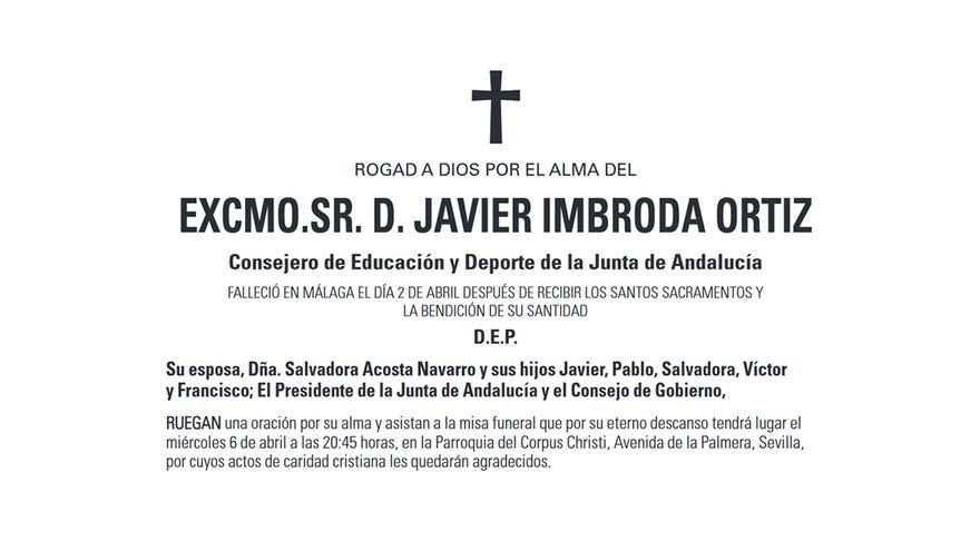 Excmo. Sr. D. Javier Imbroda Ortiz