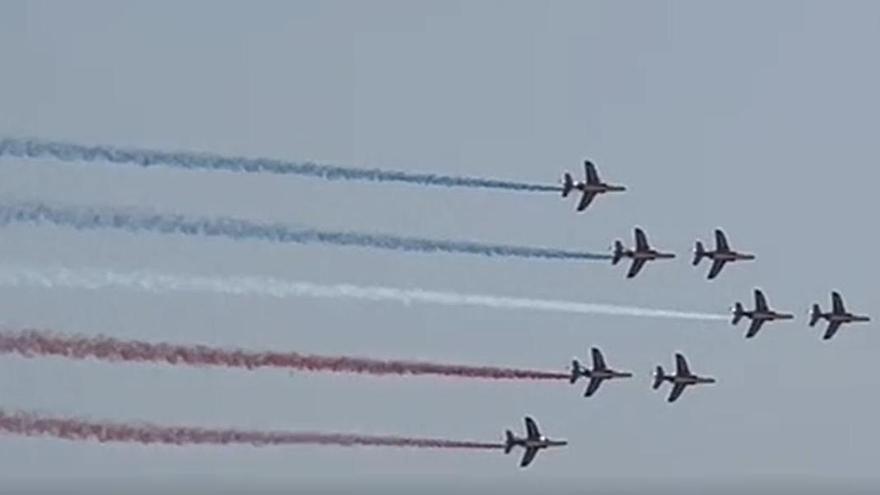 Arranca con una afluencia multitudinaria el festival aéreo que celebra en Murcia los 40 años de la Patrulla Águila