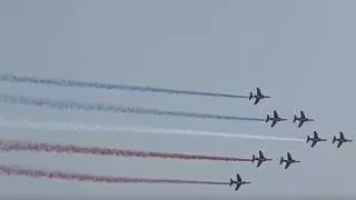 Arranca con una afluencia multitudinaria el festival aéreo que celebra en Murcia los 40 años de la Patrulla Águila