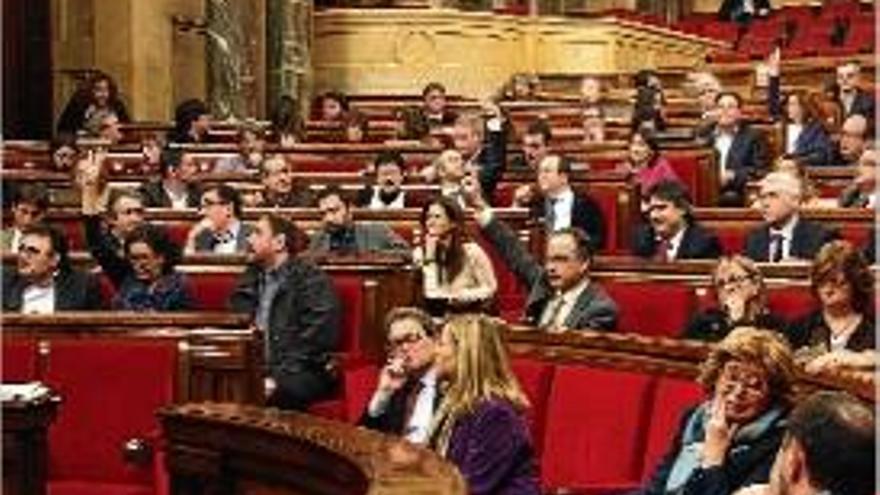 Una de les votacions celebrada, ahir, al Parlament de Catalunya.