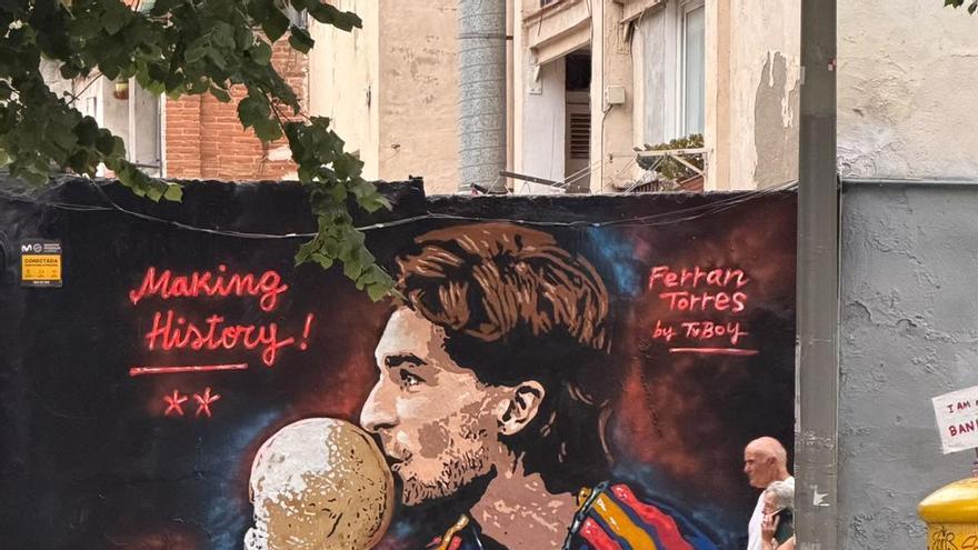 Nuevo mural de TVBOY en homenaje a Ferran Torres