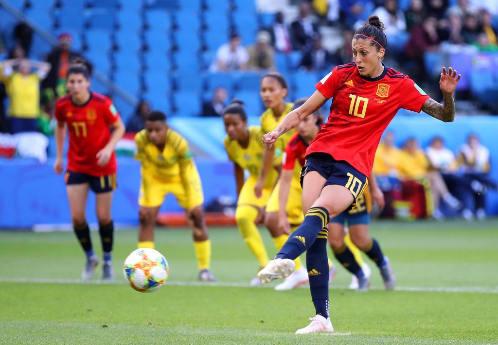 Jennifer Hermoso en el primer partido de la Selección española de fútbol femenino en el Mundial
