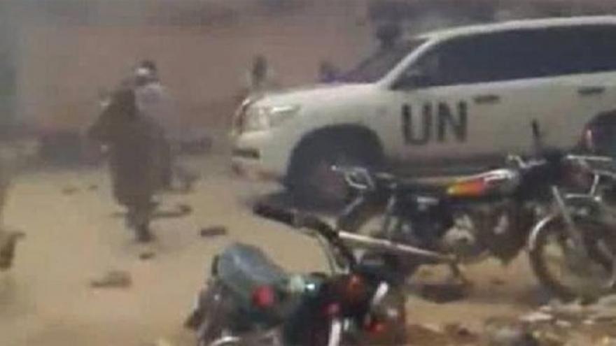 Alcanzado un convoy de la ONU por una explosión en Siria