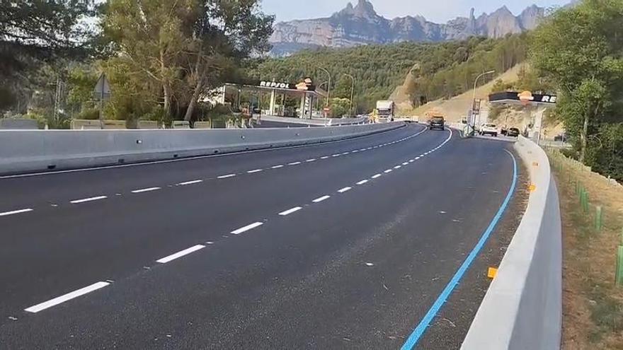 Carretera C-55: obertura del nou tercer carril a Castellbell i el Vilar