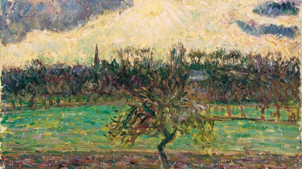 'Prados de Éragny, el manzano' (1894), de Camille Pissarro. Óleo sobre lienzo. 27,3 x 35,6 cm. Colección Carmen Thyssen-Bornemisza, en depósito en el Museo Thyssen-Bornemisza, Madrid
