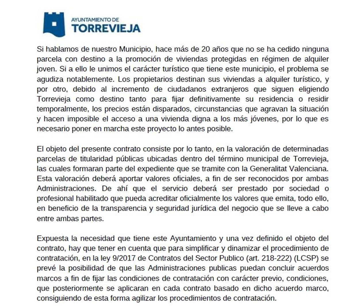 Extracto del informe municipal