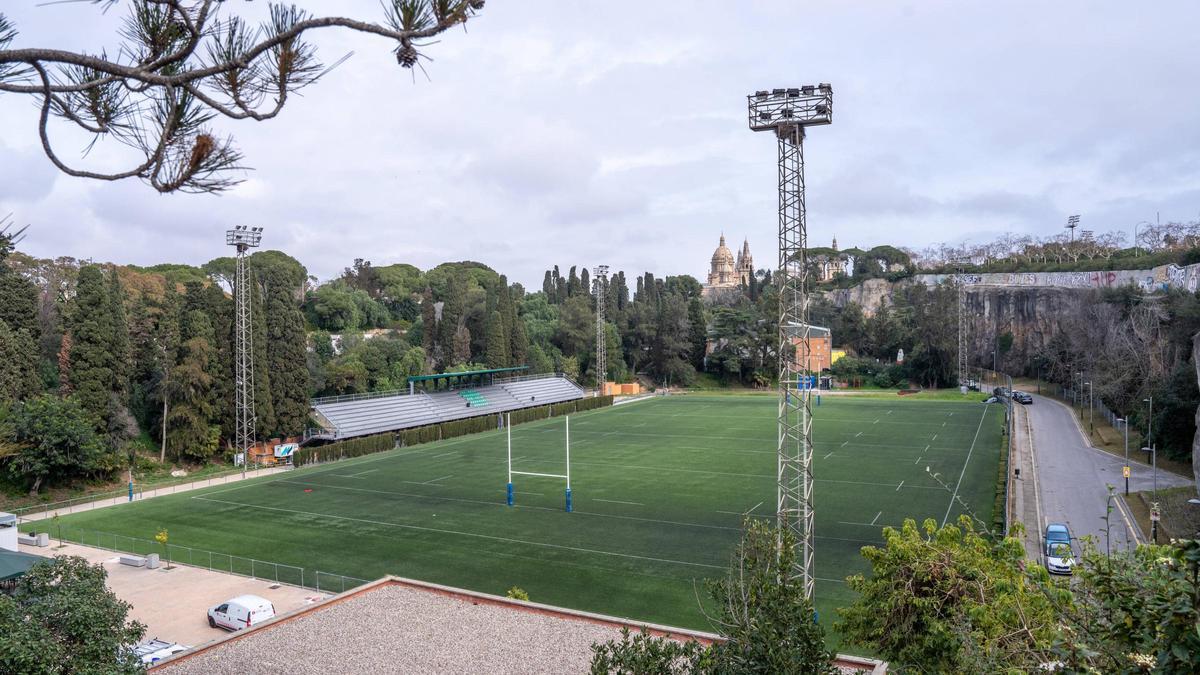 El campo de rugby de La Foixarda, en Barcelona.
