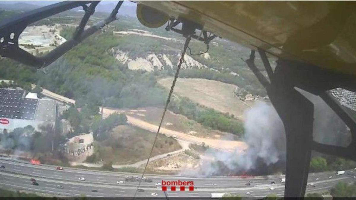 La zona afectada des d'un helicòpter