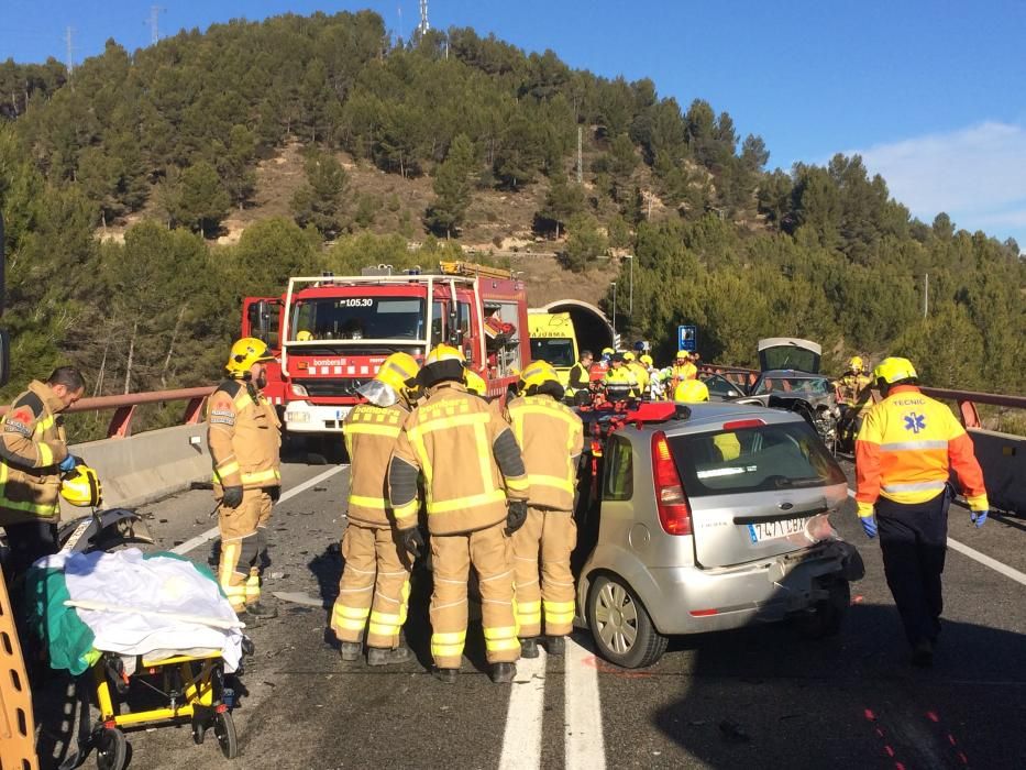 Accident amb quatre ferits a la C-55, a Súria.