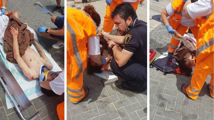 La Policía Local de Orihuela rescata a un joven herido e inconsciente en el mar