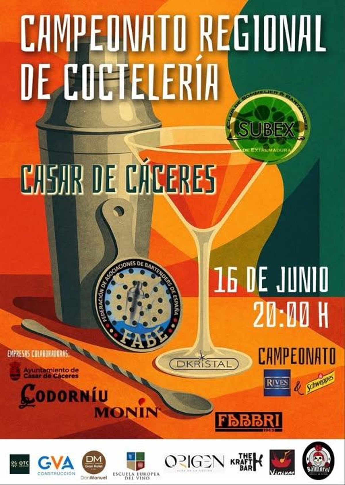 Cartel del campeonato de coctelería.