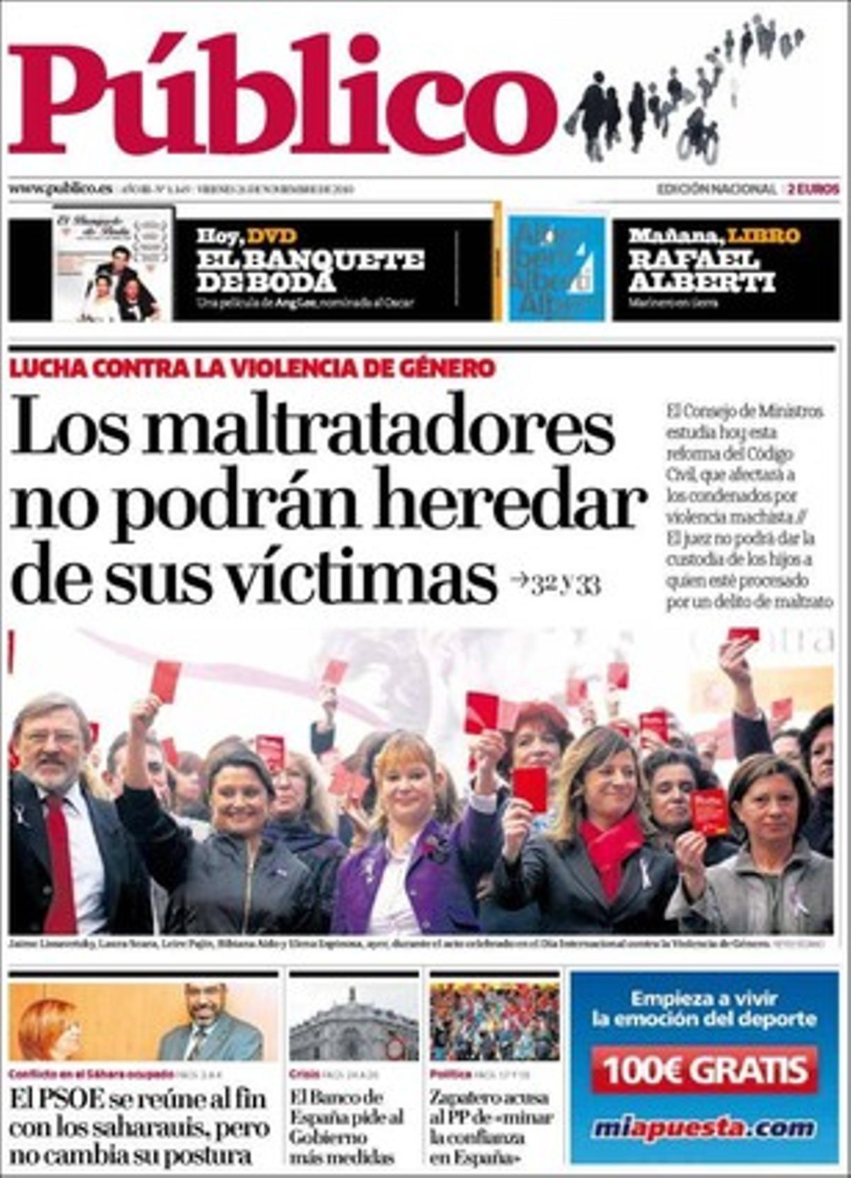 ’Público’ també destaca que el Banc d’Espanya reclama més mesures en els comptes públics.